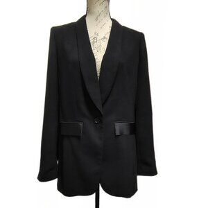 Anthropologie Womens Oversized Essential Boyfriend Blazer 8 Black Office Capsule